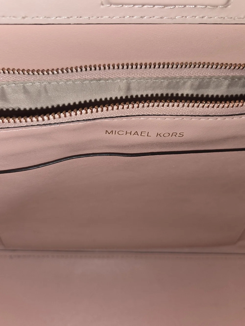 Michael Kors Light Gray Pebbled Leather Tote Bag